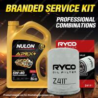Ryco Oil Filter 5L APX5W40 Engine Oil Kit for Fiat Punto Dynamic 4cyl 1.4L