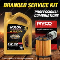 Ryco Oil Filter 5L APX5W40 Engine Oil Service for Saab 9-3 2.0T 154kW 4cyl