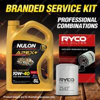 Ryco Oil Filter Nulon 5L APX10W40 Engine Oil Kit for Nissan Maxima A33 A32
