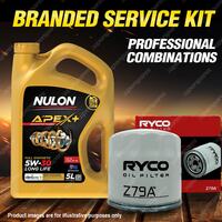 Ryco Oil Filter 5L APX5W30D1 Eng. Oil Service Kit for Ford Festiva WB 4cyl 1.5L