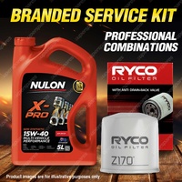 Ryco Oil Filter Nulon 5L XPR15W40 Engine Oil Service Kit for Nissan Patrol GQ MQ