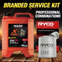 Ryco Oil Filter Nulon 10L XPRHD15W40 Eng Oil Service Kit for Toyota Hilux KZN165
