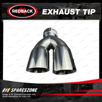 Redback Dual Exhaust Tip Y-Piece - Left Angle Cut Double Wall 304 Stainless