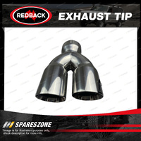 Redback Dual Exhaust Tip Y-Piece - Right Angle Cut Double Wall 304 Stainless