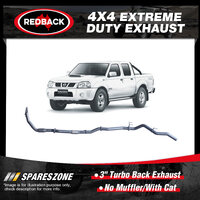 Redback 3" Exhaust No Muffler With Cat for Nissan Navara D22 3.0L 11/01-01/08