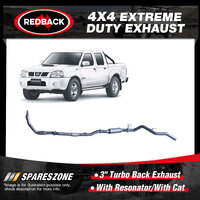 Redback 3" Exhaust With Resonator With Cat for Nissan Navara D22 3.0L 01-08