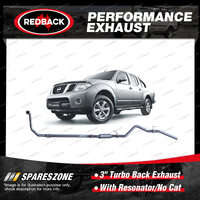 Redback 3" Exhaust With Resonator No Cat for Nissan Navara D40 3.0L 01/11-07/15