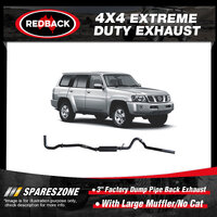 Redback 3" Exhaust With Large Muffler No Cat for Nissan Patrol Y61 GU 1998-2007