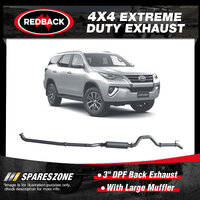 Redback 3" DPF Back Exhaust With Large Muffler for Toyota Fortuner GUN156R 15-On