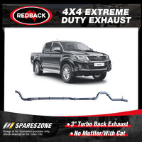 Redback 3" Exhaust No Muffler With Cat for Toyota Hilux KUN 16R 26R 3.0L 1KD-FTV