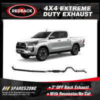 Redback 3" DPF Back Exhaust With Resonator No Cat for Toyota Hilux GUN126R