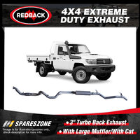 Redback 3" Exhaust With Large Muffler & Cat for Toyota Landcruiser VDJ79R TD