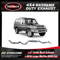 Redback 3" Exhaust With Large Muffler & Cat for Toyota Landcruiser VDJ78R