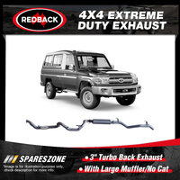 Redback 3" Exhaust With Large Muffler No Cat for Toyota Landcruiser VDJ78R