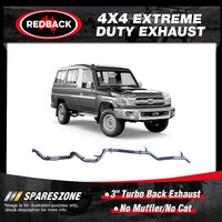 Redback 3" Exhaust No Muffler No Cat for Toyota Landcruiser VDJ78R 4.5L 07-16