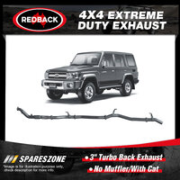 Redback 3" Exhaust No Muffler With Cat for Toyota Landcruiser VDJ76R 70TH 4.5L