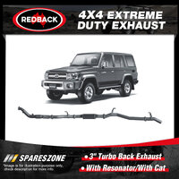 Redback 3" Exhaust With Resonator With Cat for Toyota Landcruiser VDJ76R 70TH