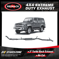 Redback 3" Exhaust No Cat for Toyota Landcruiser VDJ76R 70TH 4.5L 1VD-FTV 07-On