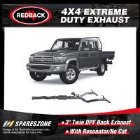 Redback 3" Exhaust With Resonator No Cat for Toyota Landcruiser VDJ79R 4.5L