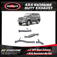 Redback 3" DPF Back Exhaust With Resonator No Cat for Toyota Landcruiser VDJ76R