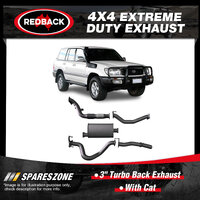 Redback 3" Exhaust With Cat for Toyota Landcruiser HDJ100R 4.2L 01/1998-10/2007