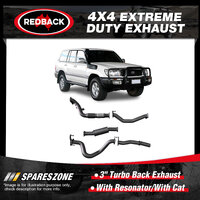 Redback 3" Exhaust With Resonator With Cat for Toyota Landcruiser HDJ100R