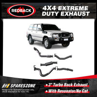Redback 3" Exhaust With Resonator No Cat for Toyota Landcruiser HDJ100R