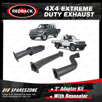 Redback 3" Exhaust With Resonator for Toyota Landcruiser VDJ79R 70TH 2012-On
