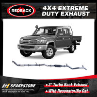 Redback 3" Exhaust With Resonator No Cat for Toyota Landcruiser VDJ79R 70TH
