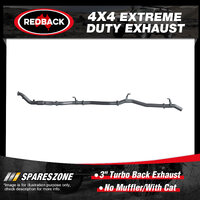 Redback 3" Exhaust No Muffler With Cat for Toyota Landcruiser VDJ76R 01/07-On