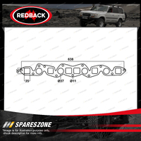 Redback DSF Exhaust Manifold Gasket for Nissan Patrol P40 3956cc 6 Cylinders