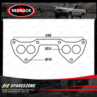 1 piece of Redback DSF Exhaust Manifold Gasket for Hyundai Excel 4 Cylinders