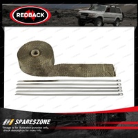 Redback Exhaust Heat Tape - Glass Black 51mm x 2mm x 10m with 5 Cable Ties