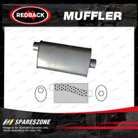 Redback Universal Muffler - 9" x 5" Oval 14" Long 3 1/2" Offset/Centre Megaflow