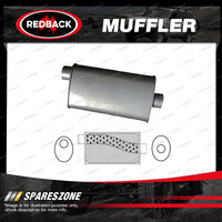 Redback Universal Muffler - 10" x 4" Oval 14" Long 2" Offset/Centre Megaflow