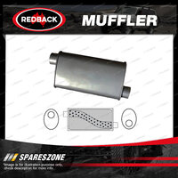 Redback Universal Muffler - 10" x 4" Oval 14" Long 2 1/4" Offset/Offset Megaflow