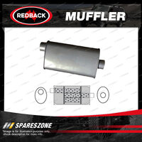 Redback Universal Muffler - 10" x 4" Oval 14" Long 2 1/2" Offset/Centre Triflow
