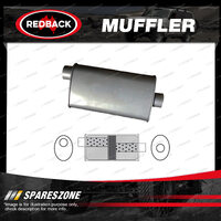 Redback Universal Muffler - 10" x 4" Oval 14" Long 2 1/2" O/C Chambered