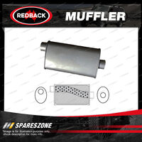 Redback Universal Muffler - 10" x 4" Oval 14" Long 2 1/2" Offset/Centre Megaflow