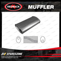 Redback Universal Muffler - 10"x4" Oval 14" Long 2 1/2" O/O Megaflow No Spigots