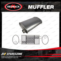 Redback Universal Muffler - 10" x 4" Oval 16" Long 2 1/2" Offset/Offset