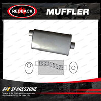 Redback Universal Muffler - 11" x 6" Oval 16" Long 2 1/4" Offset/Centre Megaflow