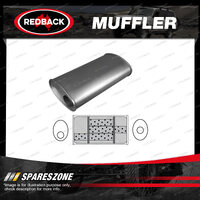 Redback Universal Muffler - 11" x 6" Oval 20" Long 2 1/4" Offset/Centre Triflow