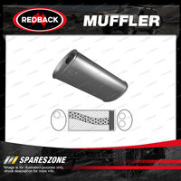 Redback Universal Muffler - 11" x 6" Oval 14" Long 2 1/2" LHS Offset/Twin Out