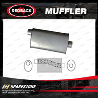 Redback Universal Muffler - 11" x 6" Oval 16" Long 2 1/2" Offset/Centre Megaflow