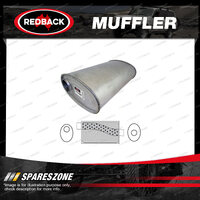 Redback Universal Muffler - 11" x 6" Oval 18" L 2 1/2" O/C Megaflow No Spigots