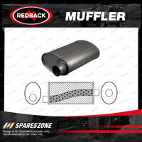 Redback Universal Muffler - 11" x 6" Oval 16" Long 3" Offset/Centre Megaflow