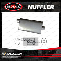 Redback Universal Muffler - 8" x 4" Oval 14" Long 2" Offset/Centre Triflow