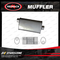 Redback Universal Muffler - 8" x 4" Oval 14" Long 2" Offset/Offset Triflow