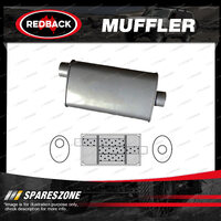 Redback Universal Muffler - 8" x 4" Oval 16" Long 2" Offset/Centre Triflow J535T